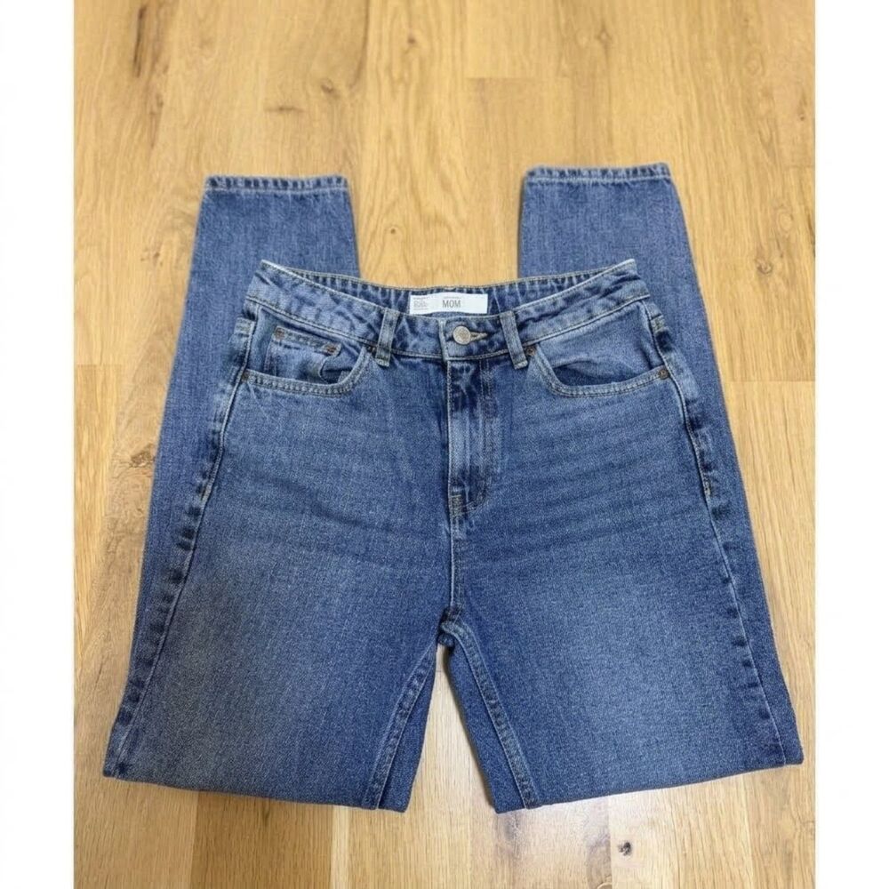 Topshop Moto Mom Jeans High Waisted Tapered Denim Medium Wash W26 L32 NWOT